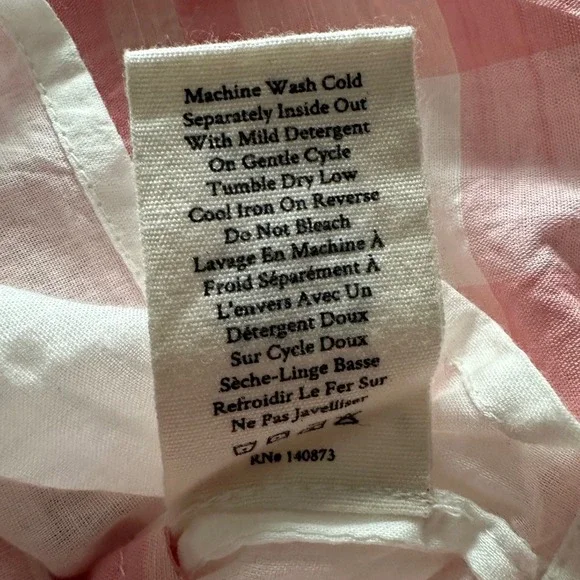 LoveShackFancy Chennedy Pink Gingham Scalloped Mini Dress - Size 00 - Picture 11 of 12